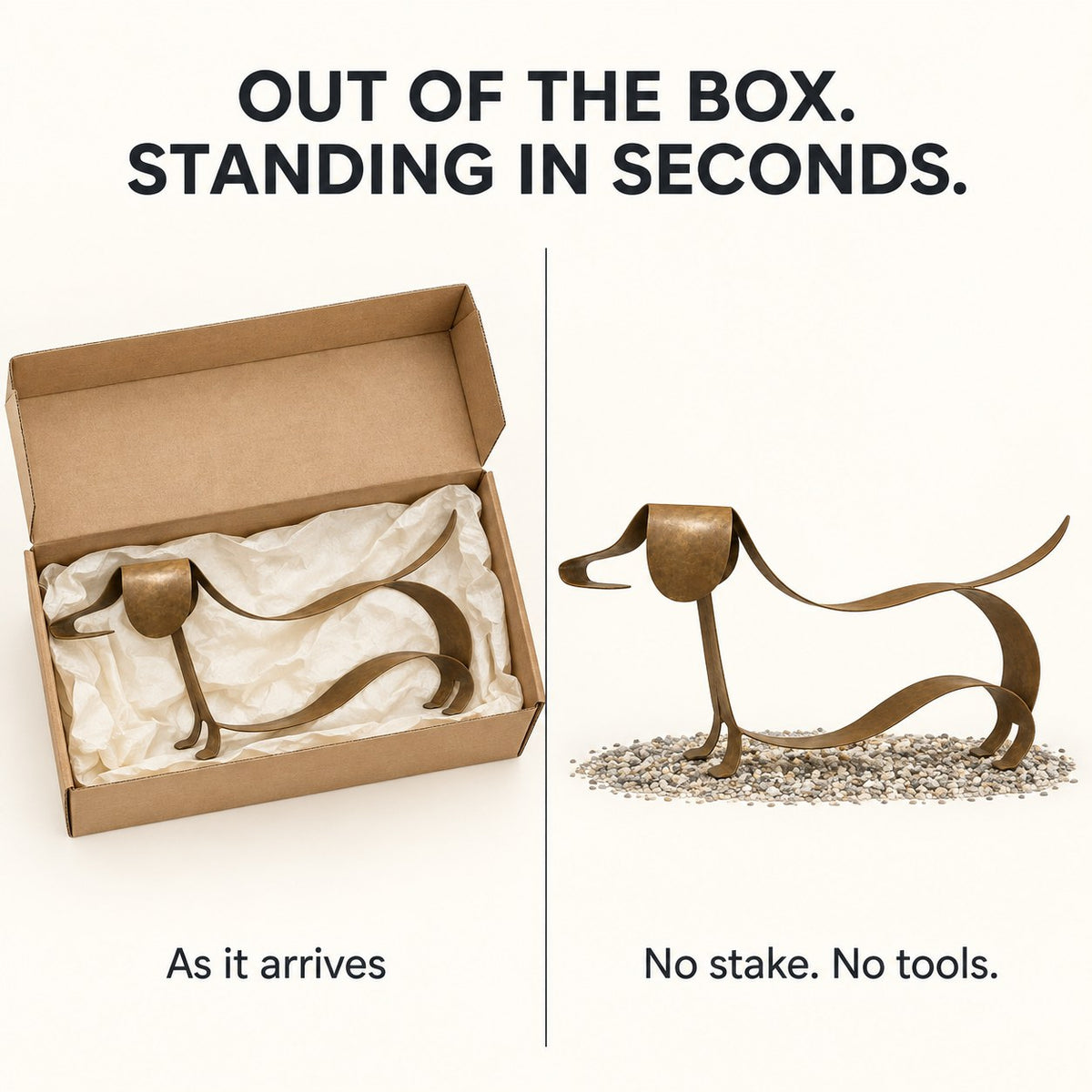 LoyalPaw arrives flat in the box and stands with no assembly