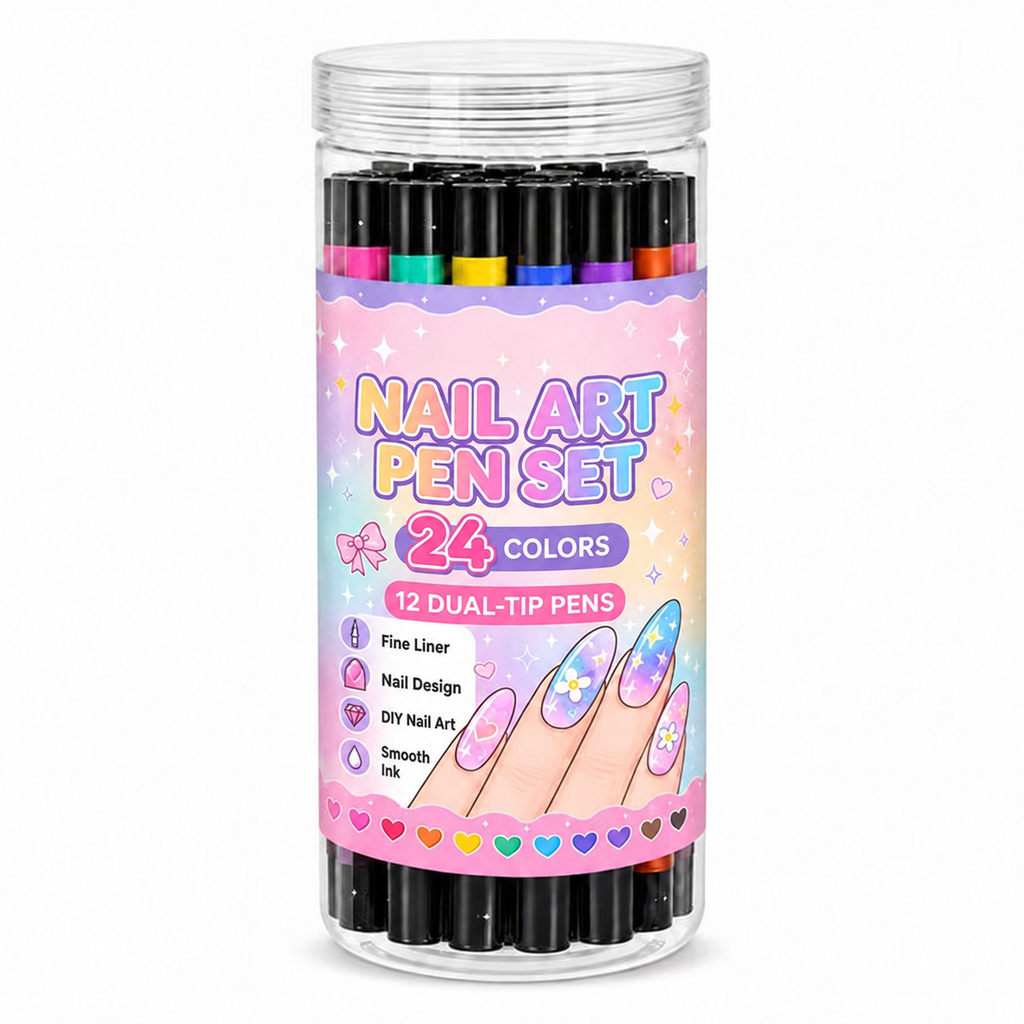 Nail art pen set jar with 24 colors